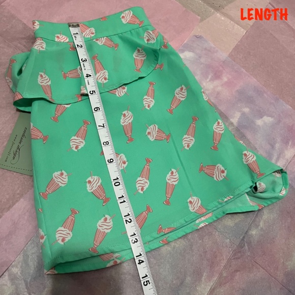 Forever 21 Mint Milkshake Print High Waisted Retro Inspired Shorts - Picture 4 of 5